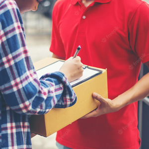 Driver Delivers Package To Customer